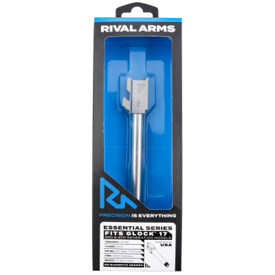 Rival Arms Essential Barrel for Glock 17 Gen 3/4 Models 9mm Luger Threaded 1/2x28 416R Stainless Steel Natural Finish