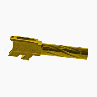 Rival Arms Barrel for Glock 43 Models 9mm Luger Fluted 416R Stainless Steel PVD Coating Gold Finish