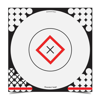 Birchwood Casey Shoot-N-C 17.25 Inch Open-Sight Target Self-adhesive Reactive Paper Target Indoor/Outdoor Repair Pasters 5 Pack