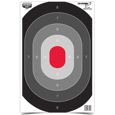 Birchwood Casey Eze-Scorer 23 X 35 Silhouette Oval Red, Gray and Black 100 Pack