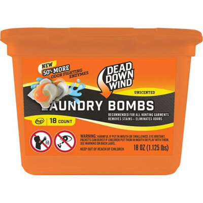 Dead Down Wind Laundry Bomb Scent Elimination Laundry Detergent Packs 18 Count