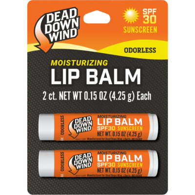 Dead Down Wind Oderless Lip Balm with SPF 30, 2 Pack
