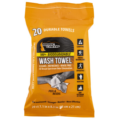 Dead Down Wind Base Camp Wash Towels Textured/Biodegradable 7.1" X 8.3" 20 Per Package