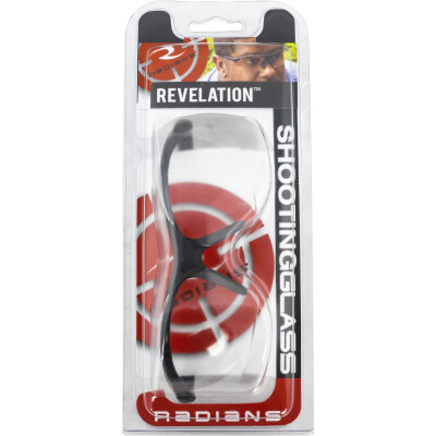 Radians Revelation Shooting Glasses Ballistic Rated Safety Eye Protection Clear Lens/Black Frame