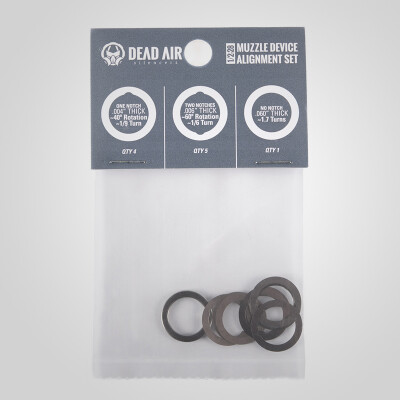 Dead Air Armament Muzzle Device Alignment Set Shim Kit 1/2x28 Matte Finish