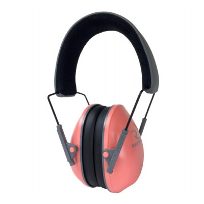 Radians Lowset Earmuff Passive -21dB Noise Reduction Rating Adjustable Moisture Wicking Headband Compact Folding Feature Coral/Charcoal Finish