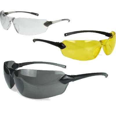 Radians Overlook Glasses Clear, Smoke Gray, Amber Lens Black, Silver Frame 3 Pack