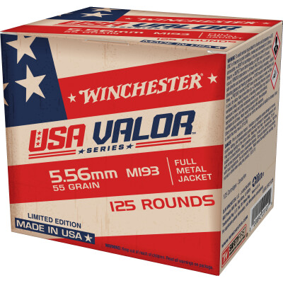 Winchester USA Valor 5.56 NATO M193 Ammunition 125 Rounds