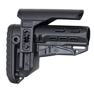 NcSTAR Compact PCP52 Collapsible AR-15 Stock With Adjustable Cheek Piece Fits Mil-Spec Buffer Tubes Polymer Black