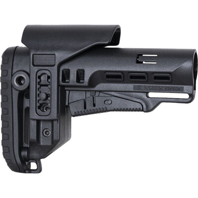 NcSTAR Tactical PCP42 AR-15 Collapsible Stock With 3.75" Adjustable Cheek Piece Fits Mil-Spec Buffer Tubes Polymer Black