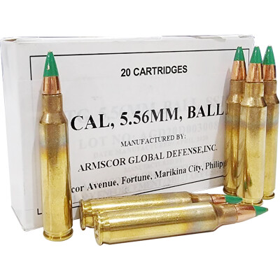 Armscor 5.56 NATO Ammo M855 62 Grain Green Tip 20 Rounds