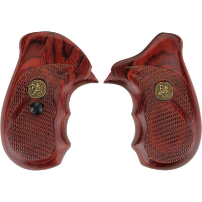 Pachmayr Renegade Deluxe Wood Laminate Revolver Grips S&W N Frame Round Butt Revolver Checkered Cut Panels Rosewood
