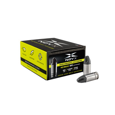 NovX Engagement Extreme 40 S&W Ammunition 88 Grain 1635 fps 20 Rounds