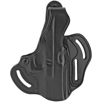 Galco Cop 3 Slot Holster fits Glock 19/23/19X/45/32 OWB Belt Holster with Retention Strap Right Handed Leather Black