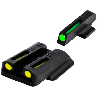 TRUGLO TFO Tritium/Fiber Green Front And Yellow Rear Sight Set For Ruger LC9/LC380 CNC Machined Steel Black TG131RT2Y