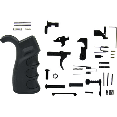 TacFire AR-15 USA Made Lower Parts Kit With Enhanced Pistol Grip Black LPK02USA-B