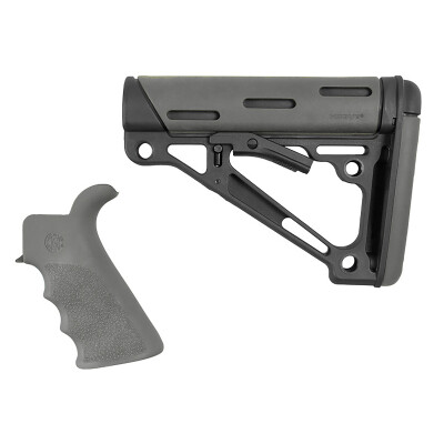 Hogue AR-15 Pistol Grip/Mil-Spec Collapsible Stock Gray