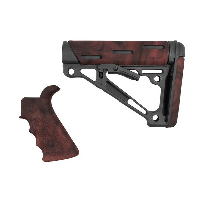 Hogue AR-15 Pistol Grip/Mil-Spec Collapsible Stock Red Lava