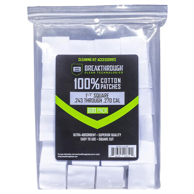 Breakthrough Clean Technologies Cotton Patches .243 - .270 Cal. 600 Patches