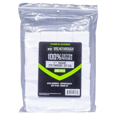 Breakthrough Clean Technologies Cotton Patches .270 - .357 Cal. 500 Patches