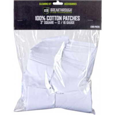 Breakthrough Clean Technologies Square Cotton Patches 3" 12 and 16 Gauge 50 Pieces