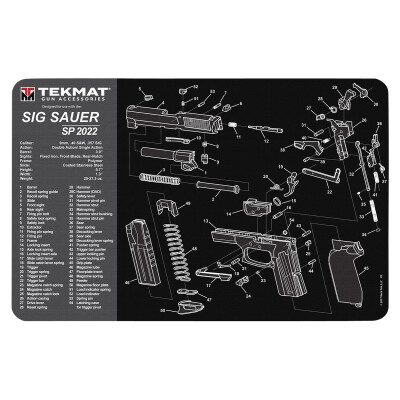TekMat Gun Accessories SIG Sauer SP2022 Schematic 11"x17" Gun Cleaning Mat Black
