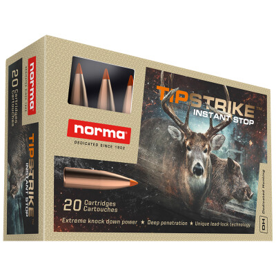 Norma Tipstrike Varmint .223 Remington Ammunition 20 Rounds Polymer Tip 55 Grain