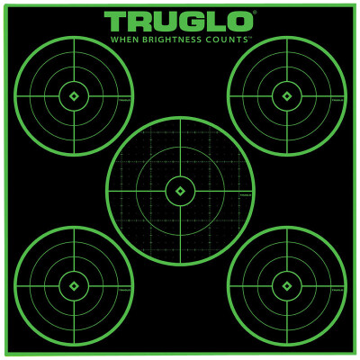 TruGlo Self-Adhesive 5-Bull Targets 12"x12" 25-Pack