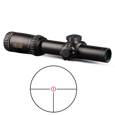 KonusPro M-30 1-6x24 Riflescope Circle Dot Illuminated Reticle 1/2 MOA Adjustments 30mm Tube Diameter Second Focal Plane Matte Black Finish