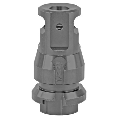 Dead Air Armament .38 Caliber Micro Muzzle Brake/QD Key Mount Suppressor Mount Threaded 1/2x36 Steel Matte Black