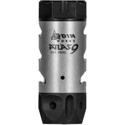 Odin Works Atlas 9mm Compensator 1/2x28 Isonited Stainless Steel/Titanium Black