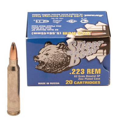 Silver Bear .223 Remington Ammunition 500 Rounds SP 62 Grain