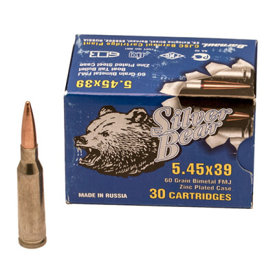 Silver Bear 5.45x39 Ammunition 30 Rounds FMJ 60 Grain