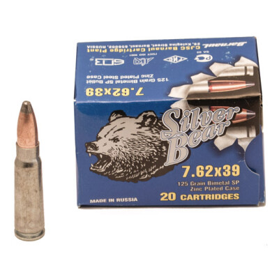 7.62x39mm Silver Bear 125gr SP - 20 Rounds