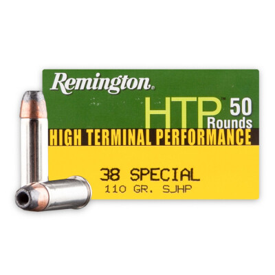 Remington HTP .38 Special Ammunition 50 Rounds 110 Grain Semi-Jacketed Hollow Point Bullet 950fps