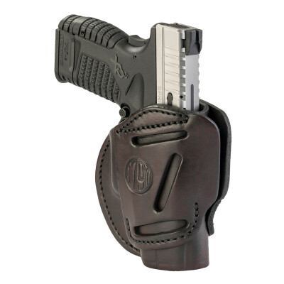 1791 Gunleather 3WH-4 3 Way Multi-Fit OWB Concealment Holster for Subcompact Slim Models Ambidextrous Draw Leather Signature Brown