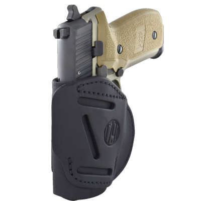 1791 Gunleather 4WH-3 4 Way Multi-Fit OWB/IWB Concealment Holster for Compact/Full Size Models Left Hand Draw Leather Stealth Black