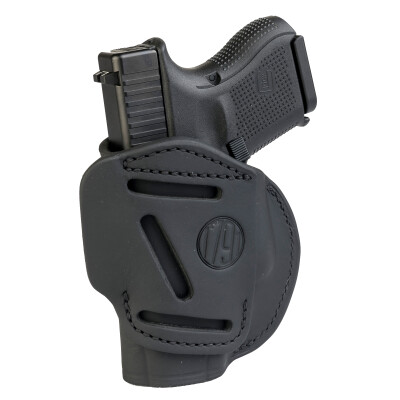 1791 Gunleather 4 Way WH-3 Multi-Fit IWB/OWB Concealment Holster for 9mm Luger/.40 S&W Sub Compact Semi Auto Models Right Hand Draw Leather Stealth Black