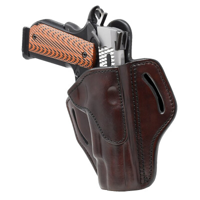 1791 Gunleather Open Top Multi-Fit OWB Belt Holster for Full Size 1911 Semi Auto Models Right Hand Draw Leather Signature Brown