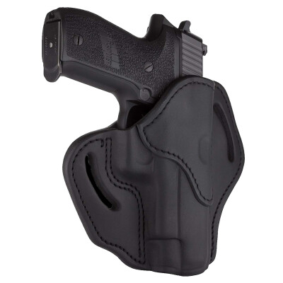 1791 Gunleather Open Top Multi-Fit 2.3 OWB Belt Holster for Full Size Semi Auto Models Right Hand Draw Leather Black