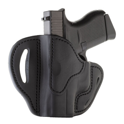 1791 Gunleather Open Top Multi-Fit OWB Belt Holster for Sub Compact Semi Auto Models Left Hand Draw Leather Black