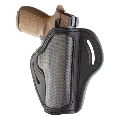 1791 Gunleather Project Stealth CF-BH2.4 Multi-Fit OWB Belt Holster for Full Size Large Frame Semi Auto Models Right Hand Draw Carbon Fiber/Leather Black