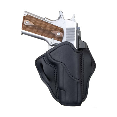 1791 Gunleather Optics Ready Open Top Multi-Fit OWB Belt Holster for Full Size 1911 Semi Auto Models Right Hand Draw Leather Stealth Black
