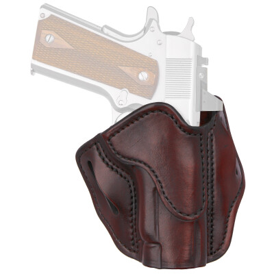 1791 Gunleather Optic Ready Open Top Multi-Fit 1S OWB Belt Holster for Compact 1911 Semi Auto Models Right Hand Draw Leather Signature Brown