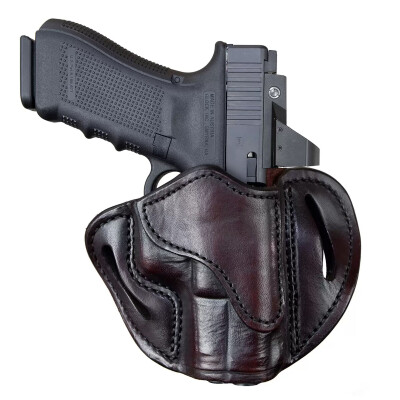 1791 Gunleather Optic Ready Open Top Multi-Fit 2.1 OWB Belt Holster for Sub Compact/Compact/Full Size Semi Auto Models Right Hand Draw Leather Signature Brown