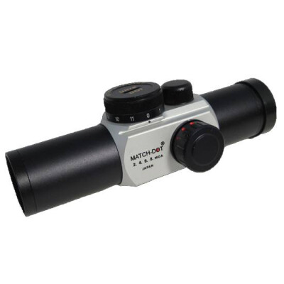 Ultradot Matchdot Red Dot Sight Adjustable Dot Size 30mm Tube Matte Black/Silver MATCHDOT