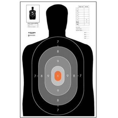 Action Target B-27E Pros Target 23" x 35" Paper Black/Gray/Orange 100 Pack