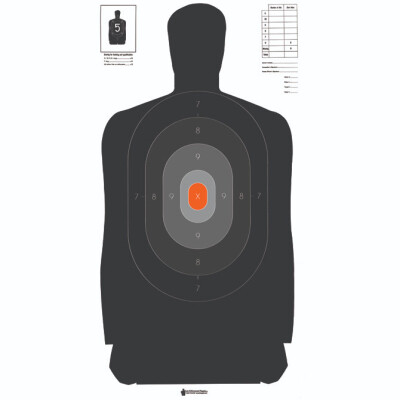 Action Target North Carolina Criminal Justice Academy B-27 Target 23" x 45" Paper Black/Gray/Orange 100 Pack