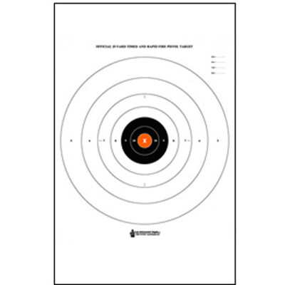 Action Target B-8 25-Yard Timed and Rapid Fire Target (Orange Center) 21"x24" Paper Target Black Orange Center 100 Pack