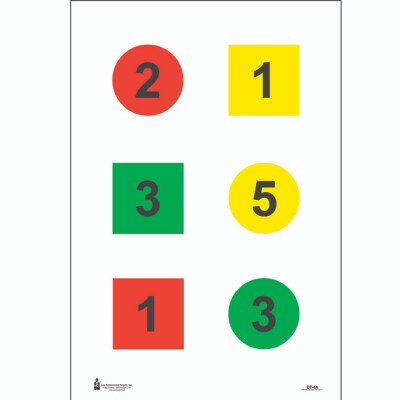 Action Target Discretionary Command Training Target (Version 4-A) 23" x 35" Black Blue Red Yellow 100 Pack
